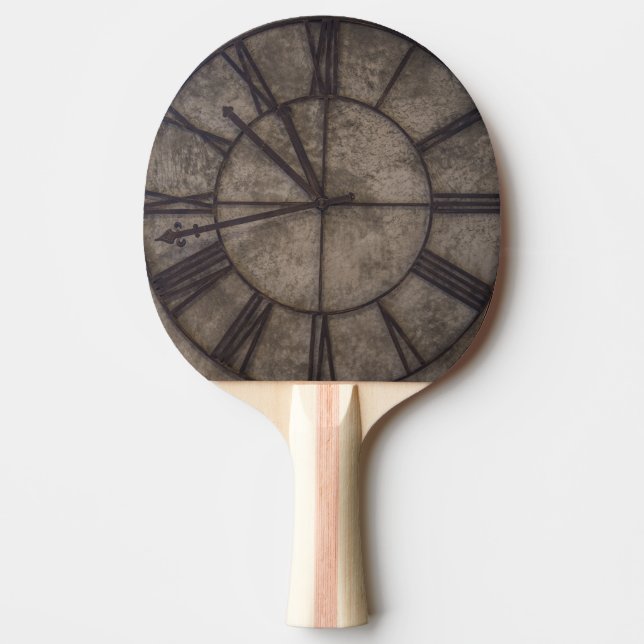 Raquete De Ping Pong Relógio de Parede Analógico Castanho (Frente)