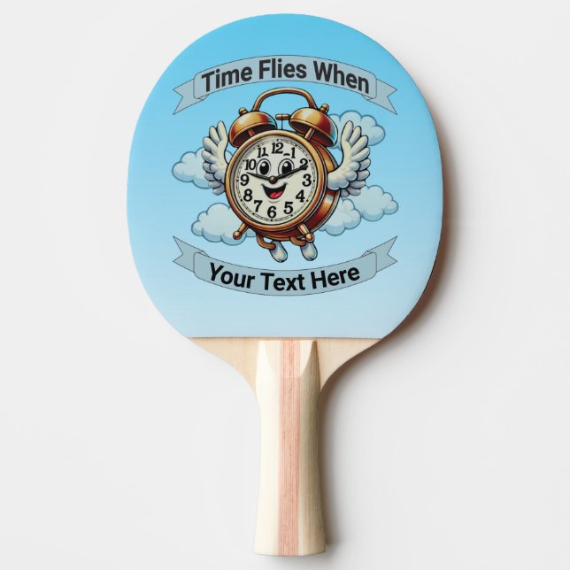 Raquete De Ping Pong Relógio de Voo Personalizável "Quando" (Frente)