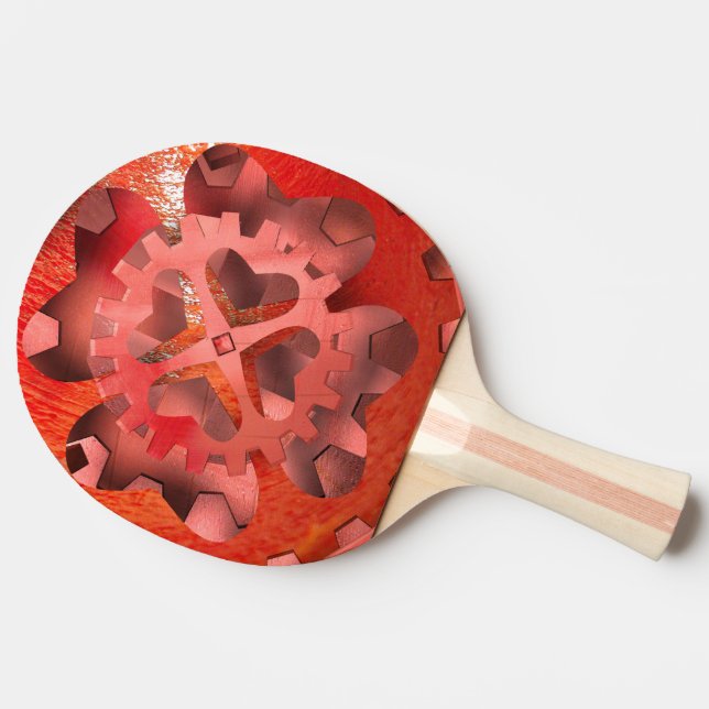 Raquete De Ping Pong relógio vermelho (Lateral)