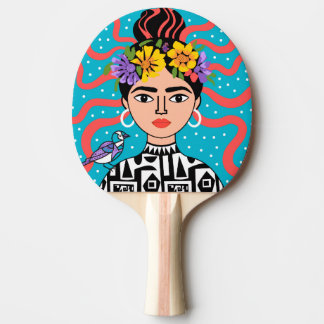 Raquete De Ping Pong Remo Colorido de Arte Popular Mexicano Boho