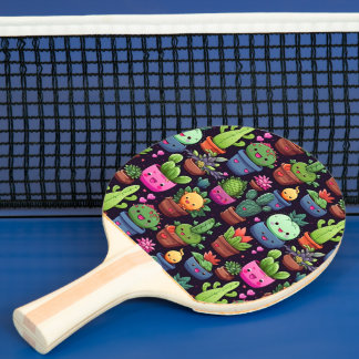 Raquete De Ping Pong Remo de Ping Pong Cacto Kawaii