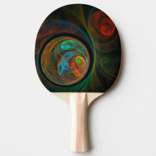 Raquete De Ping Pong Renascimento de Abstrato de Arte Azul