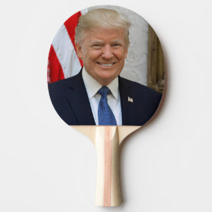 Raquete De Ping Pong Retrato Presidencial de Donald Trump na Casa Branc