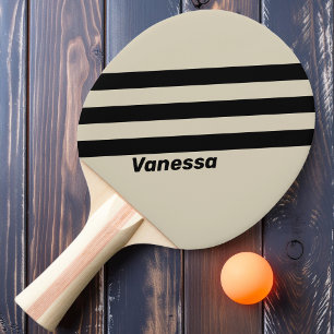 Raquete De Ping Pong Retro Alabastro Três Listras com Nome