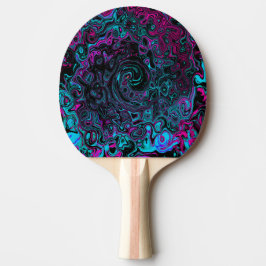 Raquete De Ping Pong Retro Aqua Magenta e Abstrato preto
