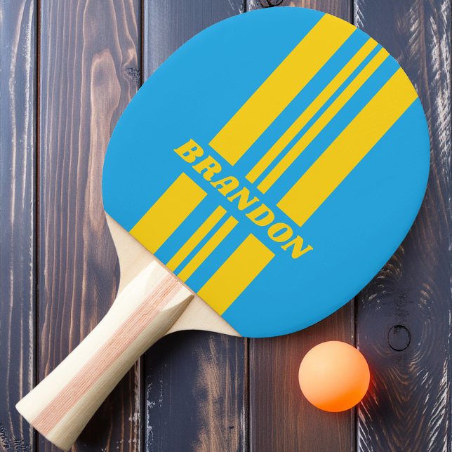 Raquete De Ping Pong Retro Aqua Reef Faixa Dupla de Rali com Nome (Criador carregado)