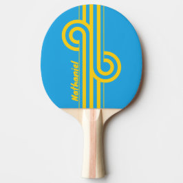 Raquete De Ping Pong Retro Aqua Reef Listra Loop com Nome