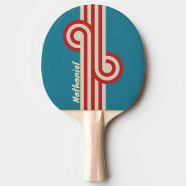 Raquete De Ping Pong Retro Aqua Surf Loop com Nome