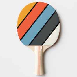 Raquete De Ping Pong Retro Arco-íris Escuro Negrito Listrado