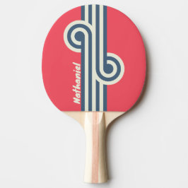 Raquete De Ping Pong Retro Beach Club Faixa com Nome