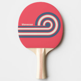 Raquete De Ping Pong Retro Beach Club Ondas Curl com Nome