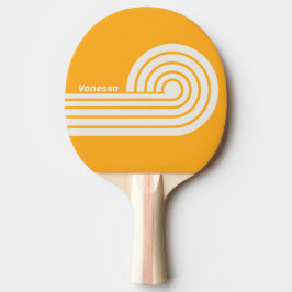 Raquete De Ping Pong Retro Beijo do Sol Duplo Curl Listras com Nome