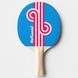 Raquete De Ping Pong Retro Blue Crush Loop com Nome