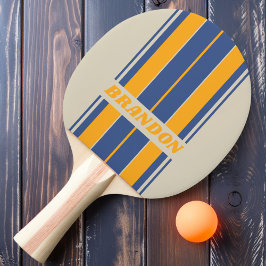 Raquete De Ping Pong Retro Blue Crush Pôr do Sol Tábua Listras com Nome