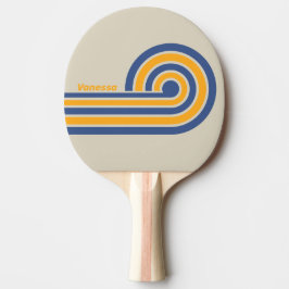 Raquete De Ping Pong Retro Blue Crush Sunset Curl Listras com Nome