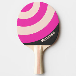 Raquete De Ping Pong Retro Bubblegum Círculo Listra com Nome