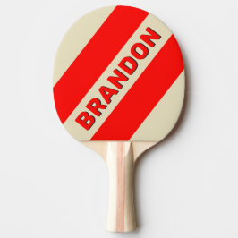 Raquete De Ping Pong Retro Cereja Três Listras em Negrito com Nome
