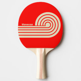 Raquete De Ping Pong Retro Cherry Dual Curl Listras com Nome