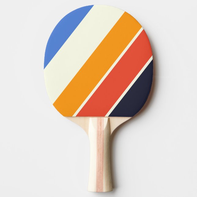 Raquete De Ping Pong Retro Cinco Listrado Negrito (Frente)