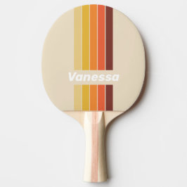 Raquete De Ping Pong Retro com Listras e Nome