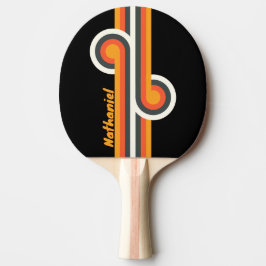 Raquete De Ping Pong Retro Dark Rainbow Loop com Nome