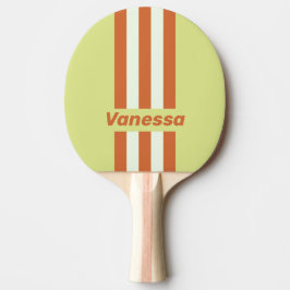 Raquete De Ping Pong Retro Desert Cactus Pin Stripes with Name