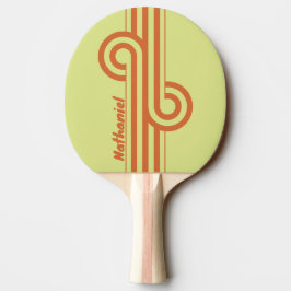 Raquete De Ping Pong Retro Deserto Cacto Dual Listra Loop com Nome