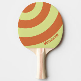 Raquete De Ping Pong Retro Deserto Cactus Três Círculos Listras com Nom