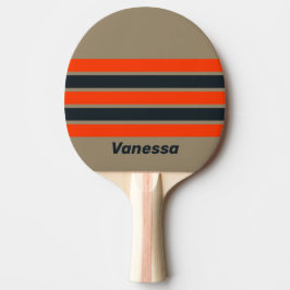 Raquete De Ping Pong Retro Deserto Prado Ao Longo da Faixa com Nome