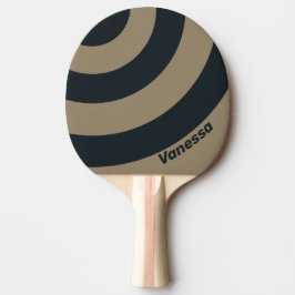 Raquete De Ping Pong Retro Deserto Três Listras em Círculo com Nome