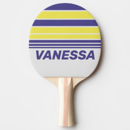 Raquete De Ping Pong Retro Electric Lemon Grape Horizon Striping & Name