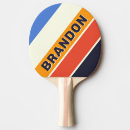 Raquete De Ping Pong Retro Five Bold Listrado com Nome