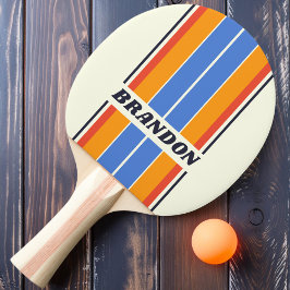 Raquete De Ping Pong Retro Five Placas Listras com Nome