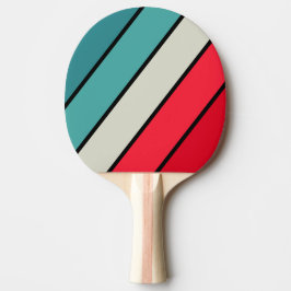 Raquete De Ping Pong Retro Furtivo Listras Ousadas Arco-íris
