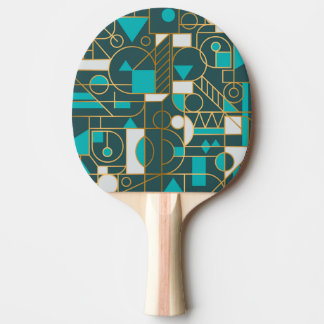 Raquete De Ping Pong Retro Geométrico: Trabalho de arte minimalista.
