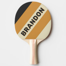 Raquete De Ping Pong Retro Golden Horizon Bold Listras com Nome
