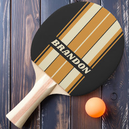 Raquete De Ping Pong Retro Golden Horizon Tábua Listras com Nome