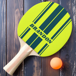 Raquete De Ping Pong Retro HI VIS Amarelo Listras de Placa Dupla com No