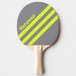 Raquete De Ping Pong Retro HI VIS Faixas Triangulares com Nome