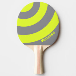 Raquete De Ping Pong Retro HI VIS Três Listras de Círculo com Nome
