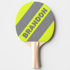 Raquete De Ping Pong Retro HI VIS Três Listras Negritas com Nome