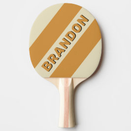 Raquete De Ping Pong Retro Horizonte Dourado Três Listras em Negrito co