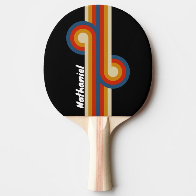 Raquete De Ping Pong Retro Ice Rainbow Loop com Nome (Frente)