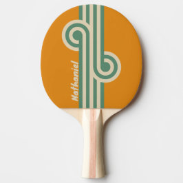 Raquete De Ping Pong Retro Loop Laranja com Nome