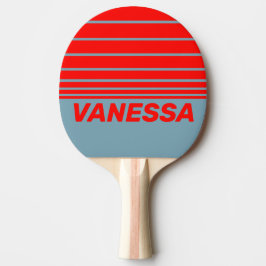 Raquete De Ping Pong Retro Mar Vermelho Três Listras Horizontais com No