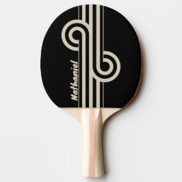 Raquete De Ping Pong Retro Midnight Dual Stripe Loop com Nome