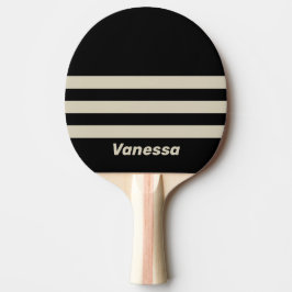 Raquete De Ping Pong Retro Midnight Three Across Striping with Name