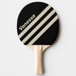Raquete De Ping Pong Retro Midnight Three Angled Striping with Name
