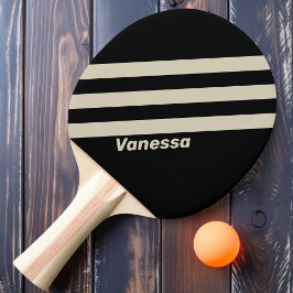 Raquete De Ping Pong Retro Midnight Três Listras com Nome