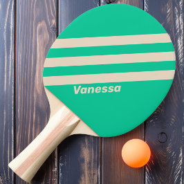 Raquete De Ping Pong Retro Mint Três Listras com Nome